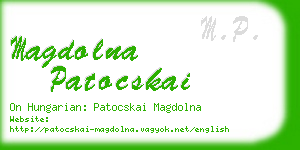 magdolna patocskai business card